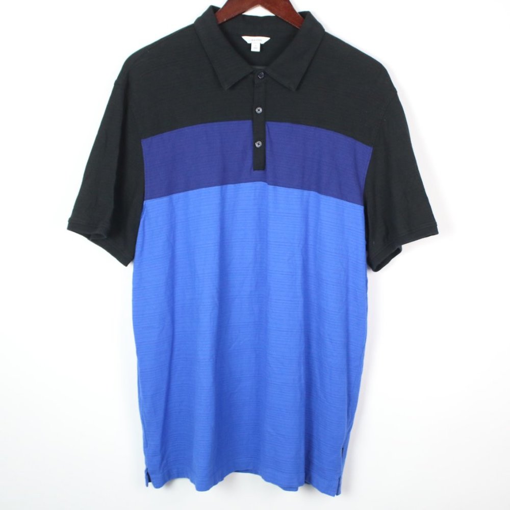 Calvin Klein Mens XL Colorblock Cotton Polo Shirt - Picture 2 of 4